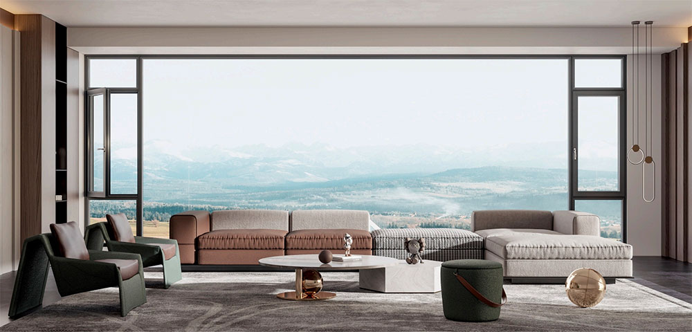 Серия Айцзя-110 распашное окно с терморазрывом (3)