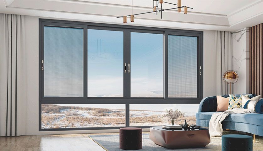 Серия Айцзя-110 шестирельсовое раздвижное окно с терморазрывом (2)